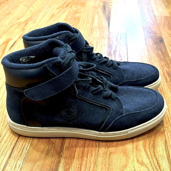 Original Penguin by Munsingwear Navy Blue High Top Suede Sneakers, size 8.5 - Picture 3 of 7